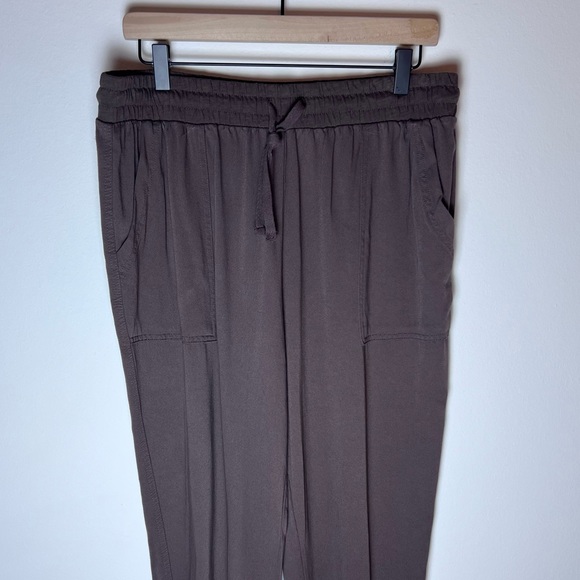 Splendid Cozy Women’s Joggers - Drawstring Carbon Brown Rayon Pants - Large - Picture 2 of 10